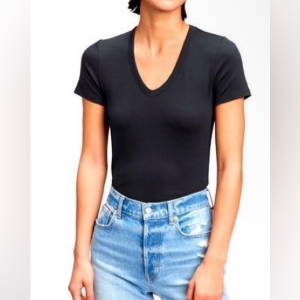 Gap Modern V-Neck T-Shirt - black XXL pack of 6 shirts